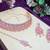 Purple rose gold premium designer american diamond and stone work necklace set