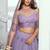 Lilac Net Embroidered & Thread Work Semi Stitched Lehenga Choli