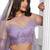 Lilac Net Embroidered & Thread Work Semi Stitched Lehenga Choli