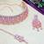 Purple rose gold premium designer american diamond and stone work necklace set