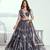 Dark Grey Net Embroidered & Thread Work Semi Stitched Lehenga Choli