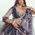 Dark Grey Net Embroidered & Thread Work Semi Stitched Lehenga Choli