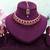 Maroon rose gold premium designer american diamond and stone work necklace set
