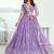 Purple Net Embroidered & Thread Work Semi Stitched Lehenga Choli
