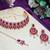 Maroon rose gold premium designer american diamond and stone work necklace set