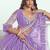 Purple Net Embroidered & Thread Work Semi Stitched Lehenga Choli