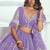 Purple Net Embroidered & Thread Work Semi Stitched Lehenga Choli