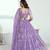 Purple Net Embroidered & Thread Work Semi Stitched Lehenga Choli