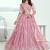 Pink Net Embroidered & Thread Work Semi Stitched Lehenga Choli