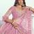 Pink Net Embroidered & Thread Work Semi Stitched Lehenga Choli