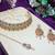 Green rose gold premium designer american diamond and stone work necklace set