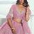 Pink Net Embroidered & Thread Work Semi Stitched Lehenga Choli