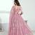 Pink Net Embroidered & Thread Work Semi Stitched Lehenga Choli