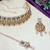 Green rose gold premium designer american diamond and stone work necklace set