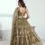 Green Net Embroidered & Thread Work Semi Stitched Lehenga Choli