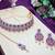 Blue rose gold premium designer american diamond and stone work necklace set