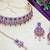 Blue rose gold premium designer american diamond and stone work necklace set
