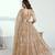 Beige Net Embroidered & Thread Work Semi Stitched Lehenga Choli