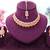 Pink rose gold premium designer american diamond and stone work necklace set