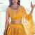Yellow Net Embroidered & Thread Work Semi Stitched Lehenga Choli