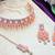 Pink rose gold premium designer american diamond and stone work necklace set
