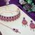 Purple rose gold premium designer american diamond and stone work necklace set