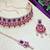 Purple rose gold premium designer american diamond and stone work necklace set