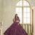 Wine Net Embroidered & Thread Work Semi Stitched Lehenga Choli