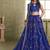 Royal Blue Net Embroidered & Thread Work Semi Stitched Lehenga Choli