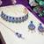 Blue rose gold premium designer american diamond and stone work necklace set