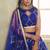 Royal Blue Net Embroidered & Thread Work Semi Stitched Lehenga Choli