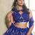Royal Blue Net Embroidered & Thread Work Semi Stitched Lehenga Choli