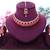 Pink rose gold premium designer american diamond and stone work necklace set