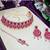 Pink rose gold premium designer american diamond and stone work necklace set