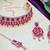 Pink rose gold premium designer american diamond and stone work necklace set