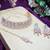 White rose gold premium designer american diamond and stone work necklace set