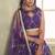 Violet Net Embroidered & Thread Work Semi Stitched Lehenga Choli