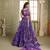 Violet Net Embroidered & Thread Work Semi Stitched Lehenga Choli