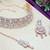 White rose gold premium designer american diamond and stone work necklace set