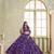 Violet Net Embroidered & Thread Work Semi Stitched Lehenga Choli