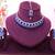 Blue rhodium premium designer american diamond and stone work necklace set