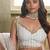 White Net Embroidered & Thread Work Semi Stitched Lehenga Choli