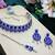 Blue rhodium premium designer american diamond and stone work necklace set