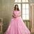 Pink Net Embroidered & Thread Work Semi Stitched Lehenga Choli