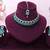 Green rhodium premium designer american diamond and stone work necklace set