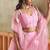 Pink Net Embroidered & Thread Work Semi Stitched Lehenga Choli