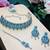 Green rhodium premium designer american diamond and stone work necklace set