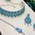 Green rhodium premium designer american diamond and stone work necklace set