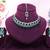 Green rhodium premium designer american diamond and stone work necklace set