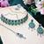 Green rhodium premium designer american diamond and stone work necklace set